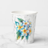 Frangipani Floral Hawaiian Wedding Custom Papieren Bekers (Achterkant)