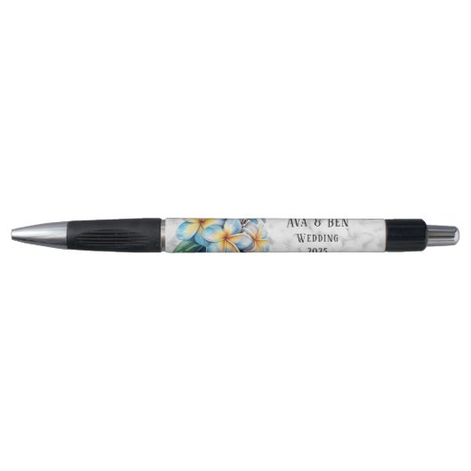 Frangipani Floral Hawaiian Wedding Custom Pen (Voorkant)