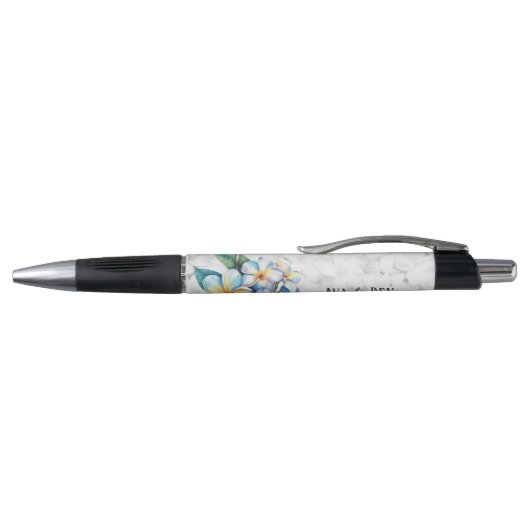 Frangipani Floral Hawaiian Wedding Custom Pen (Bovenkant)