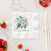Frangipani Floral Hawaiian Wedding Custom Servet (Insitu)