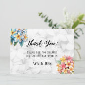 Frangipani Floral Hawaiian Wedding Dank u kaart (Staand voorkant)