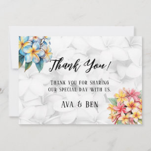 Frangipani Floral Hawaiian Wedding Dank u kaart