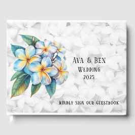 Frangipani Floral Hawaiian Wedding Gastenboek
