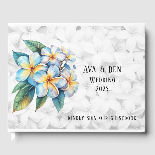 Frangipani Floral Hawaiian Wedding Gastenboek (Voorkant)