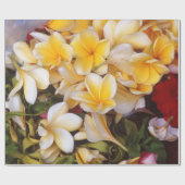Frangipani Floral wrapping Paper Cadeaupapier (Vlak)