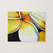 Frangipani flower art jigzaag legpuzzel (Horizontaal)