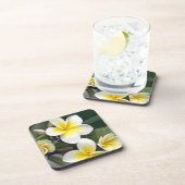 Frangipani flower Cookeilanden Drankjes Onderzetter (Rechterzijde)