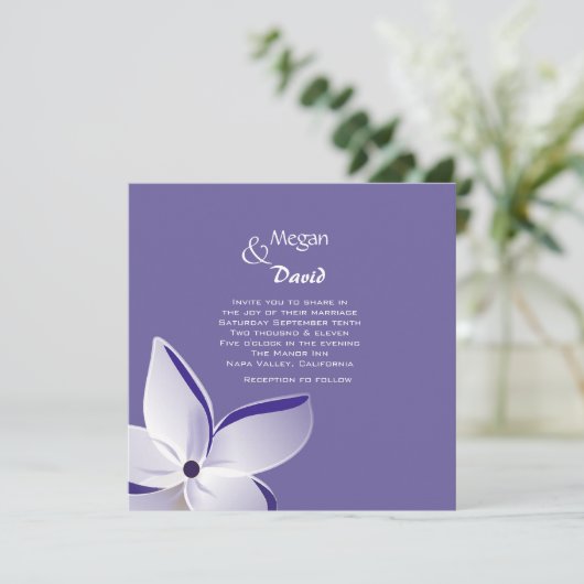 Frangipani Flower Wedding Invitation Kaart (Staand voorkant)