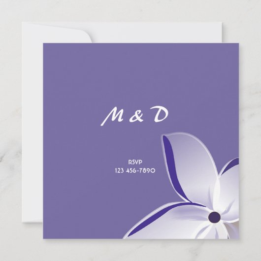 Frangipani Flower Wedding Invitation Kaart (Achterkant)