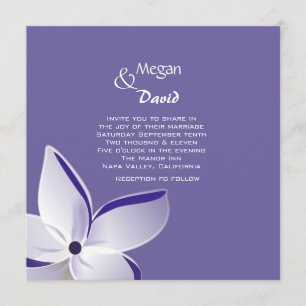 Frangipani Flower Wedding Invitation Kaart