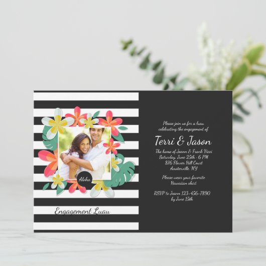 Frangipani Flowers Fotouitnodiging Kaart (Staand voorkant)