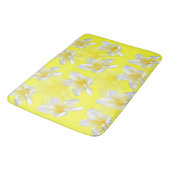 Frangipani Flowers Yellow, Memory Foam Bathmat Badmat (Gekanteld)