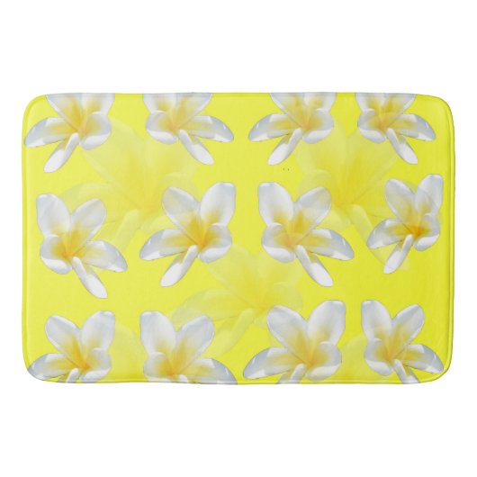 Frangipani Flowers Yellow, Memory Foam Bathmat Badmat (Voorkant)