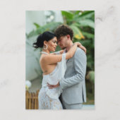 Frangipani geel wit bruiloft details informatiekaartje (Achterkant)