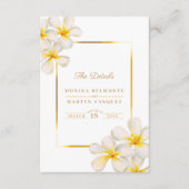 Frangipani geel wit bruiloft details QR Informatiekaartje (Voorkant)