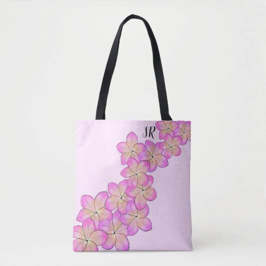 Frangipani gepersonaliseerd tote bag (Voorkant)