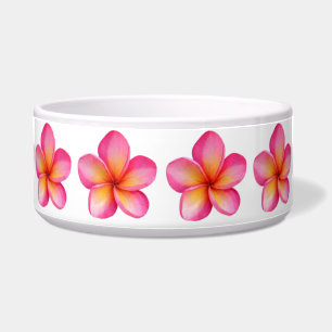 Frangipani grote keramische voerbak voor huisdiere voerbakje