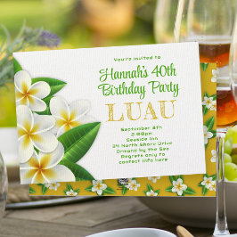 Frangipani Hawaïaanse Luau-feestuitnodiging Kaart