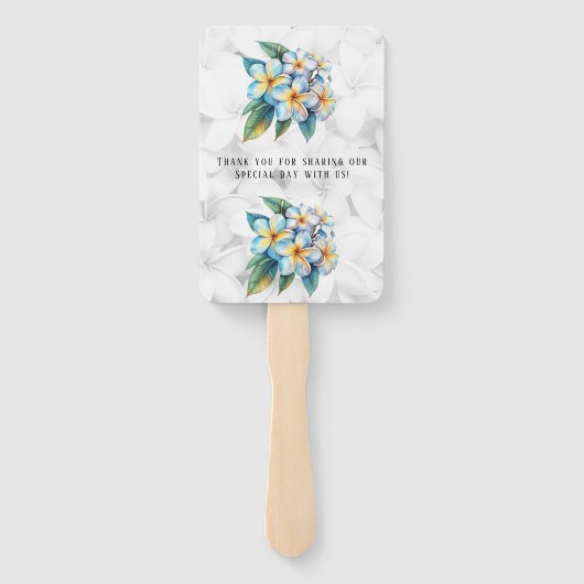 Frangipani Hawaiian Floral Wedding Dank u Handwaaier (Achterkant)