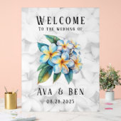 Frangipani Hawaiian Floral Wedding Welkom Acryl Bord (Huwelijk)