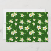 Frangipani Hawaiian Luau Party Groene Uitnodiginge Kaart (Achterkant)