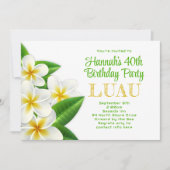 Frangipani Hawaiian Luau Party Uitnodiging (Voorkant)