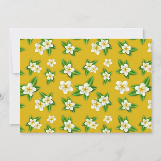 Frangipani Hawaiian Luau Party Uitnodiging (Achterkant)