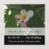 Frangipani-huwelijk Bewaar de datum-aankondigingen Save The Date (Voorkant)