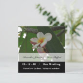 Frangipani-huwelijk Save the Date-aankondigingen Date (Staand voorkant)