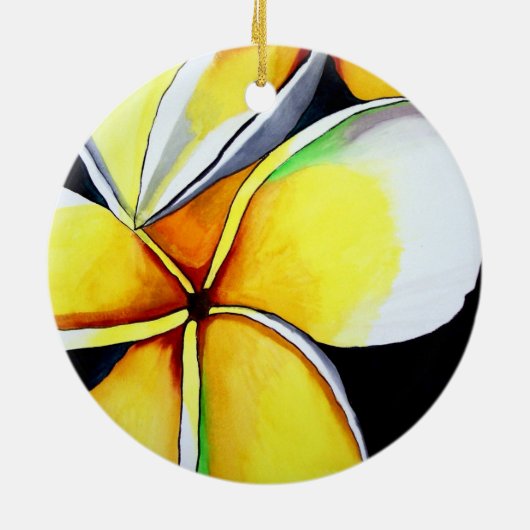 Frangipani Keramisch Ornament (Achterkant)