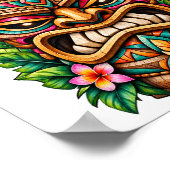 Frangipani Kroon Tiki Poster (Hoek)