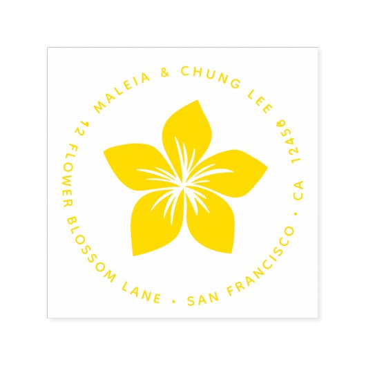 Frangipani of Plumeria Blossom Hawaii Bloem Zelfinktende Stempel (Design)