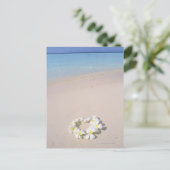 Frangipani op het strand briefkaart (Staand voorkant)