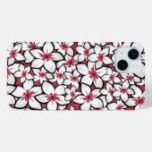 Frangipani Patroon Fuchsia Roze en Wit Case-Mate iPhone Case (Achterkant (horizontaal))