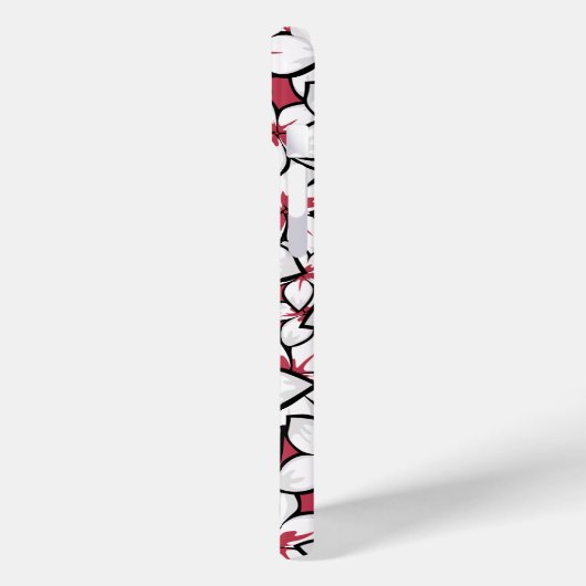 Frangipani Patroon Fuchsia Roze en Wit Case-Mate iPhone Case (Achterkant / Links)