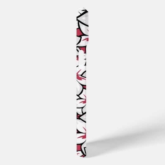 Frangipani Patroon Fuchsia Roze en Wit Case-Mate iPhone Case (Achterkant / Rechts)