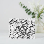 Frangipani Pencil Art Briefkaart (Staand voorkant)