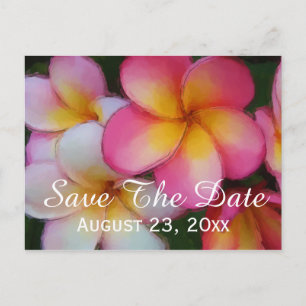 Frangipani Plumeria Bloemen Bewaar de trouwdatum Aankondigingskaart