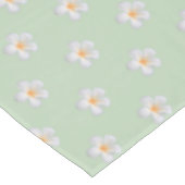 Frangipani Plumeria Bloemen op Lichtgroen Tafelkleed (Gekanteld)