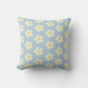 Frangipani Plumeria Bloemen op Wonderbaarlijk Blau Kussen