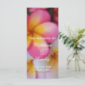 Frangipani Plumeria Bloemen Trouwprogramma Programmakaart (Staand voorkant)