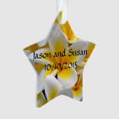 Frangipani Plumeria Flower bruiloft Ornament (voorkant)