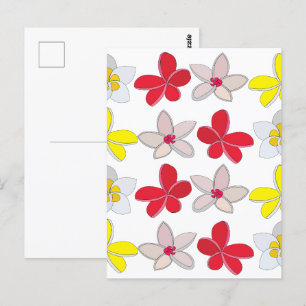 Frangipani Plumeria Kleurrijke Bloem Bloemstuk Briefkaart