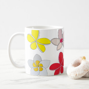 Frangipani Plumeria Kleurrijke Bloem Bloemstuk Koffiemok