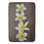 Frangipani Plumeria op Rustiek Hout Badmat (Voorkant Verticaal)