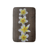 Frangipani Plumeria op Rustiek Hout Badmat (Voorkant Verticaal)