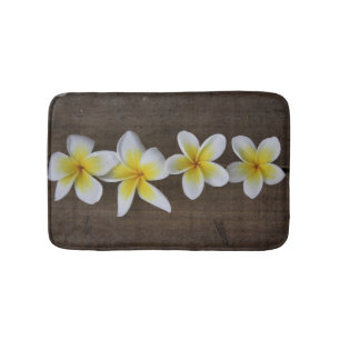 Frangipani Plumeria op Rustiek Hout Badmat