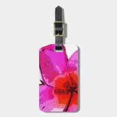 Frangipani Pop Art Bagagelabel (Voorkant verticaal)