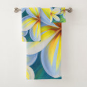 Frangipani-schilderij Tropische badhanddoekset Bad Handdoek (Insitu)