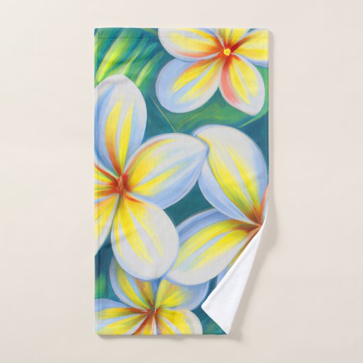 Frangipani-schilderij Tropische badhanddoekset Bad Handdoek (Handdoek)